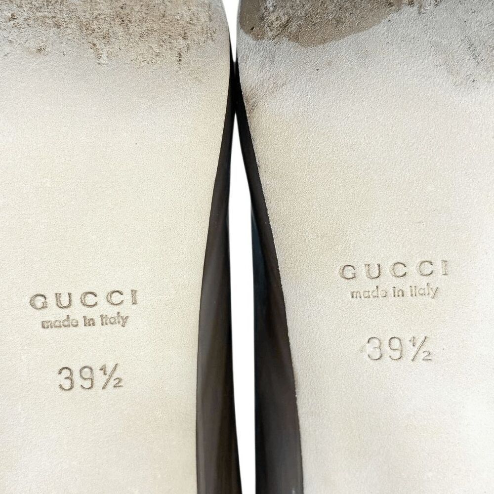 Gucci Acquarel Patent Leather Pumps Gravel Peep Toe Heels GG Logo EU 39.5 - Picture 12 of 12